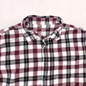 Logan & Martin Tartan Flannel Long Sleeve Shirt Mens Size Medium M Red White